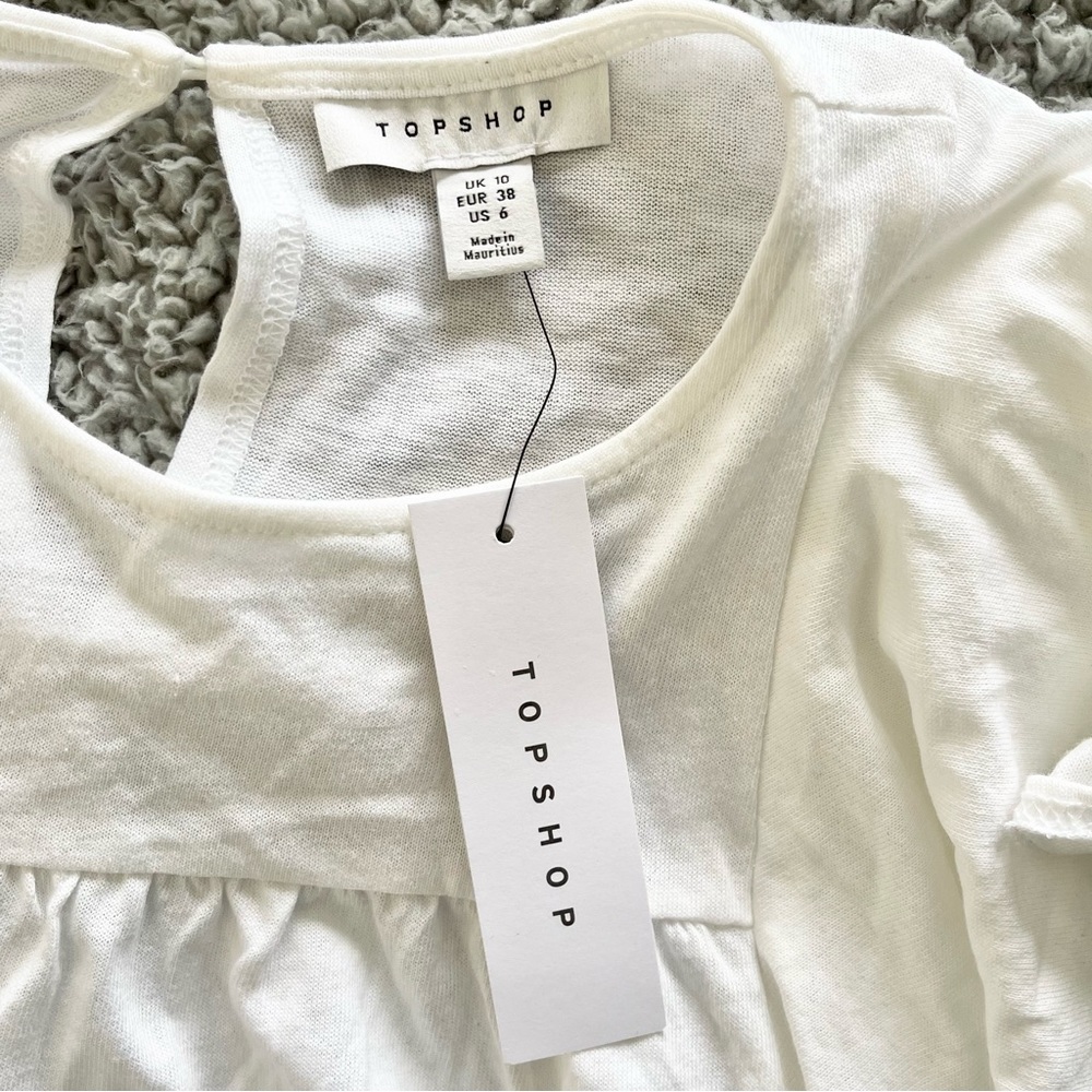 Topshop Draped Ruffle Longsleeve Top - Picture 9 of 11